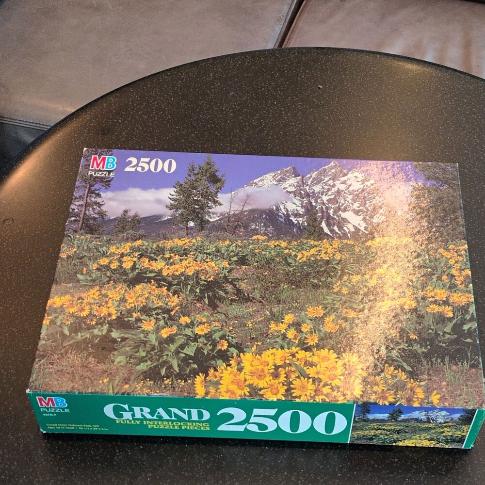VTG 1988 Milton Bradley 2500 Pc Grand Puzzle 4870-7 TETON NATIONAL PARK WY NEW